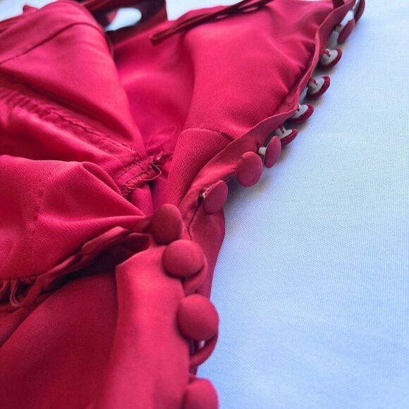 AGILITA BURGUNDY SATIN SWEETHEART LONG EVENING FORMAL DRESS - L - Picture 8 of 9